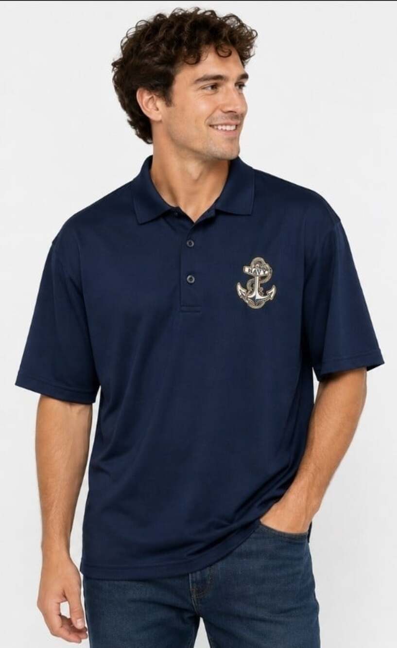 Vansport Navy Midshipman Blue polo shirt NCAA Golf College XL New Excellent T90